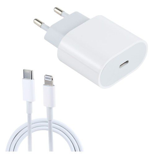 20W Fast Charging USB Type C Adapter With USB Type C to Lightning Cable