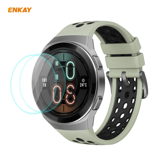 2 PCS For HUAWEI Watch GT 2E 46mm Dynamic Edition ENKAY Hat Prince 0 2mm 9H 2 15D Curved Edge Tempered Glass Screen Protector Watch Film